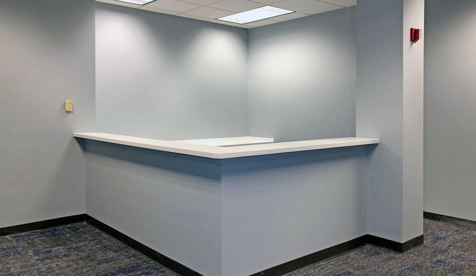 an empty front desk