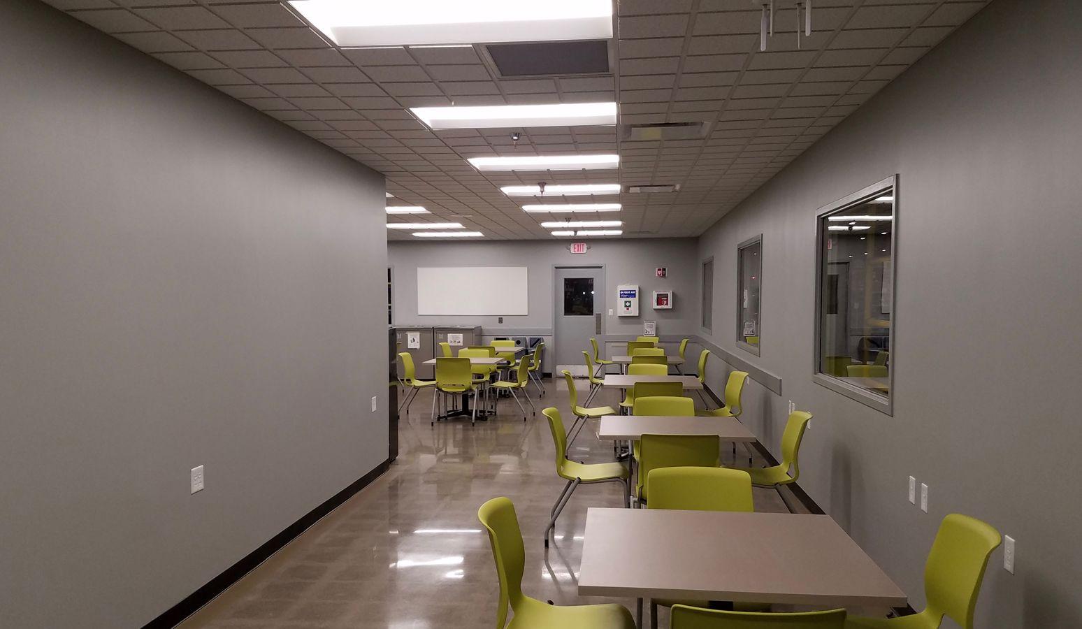 image of a desks in a break room 