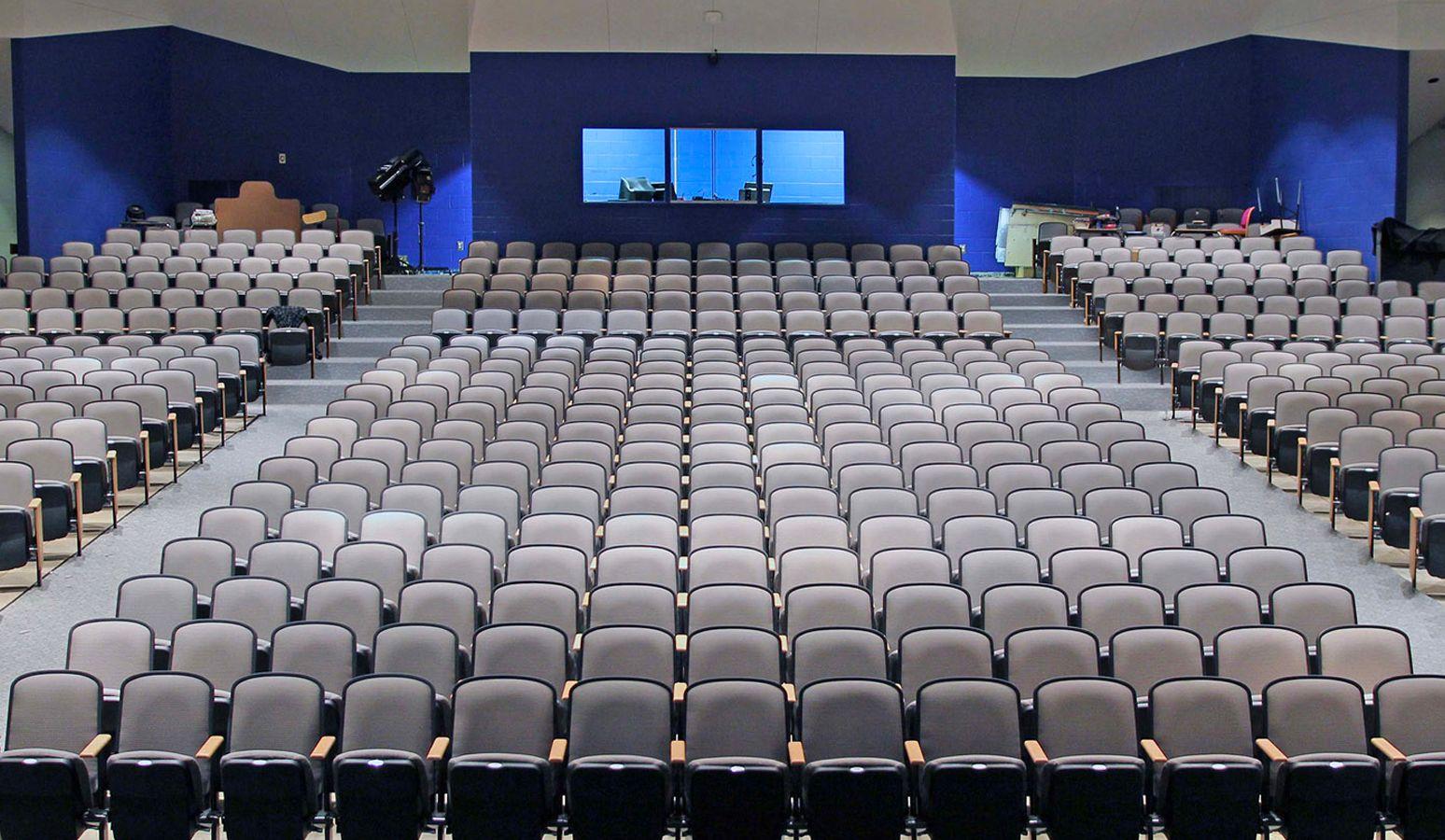 Rows of auditorium seating