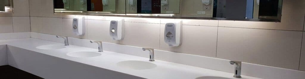 High-tech bathroom fixtures offer far more than just a user-friendly experience—here’s what you need to know.
If you’re like most people, you probably don’t think about the technology in your office’s restroom. But to keep your employees healthy and happy, consider installing touch-free restroom technology.
While it may seem like a small thing to invest in, the truth is that touch-free bathroom tech serves a purpose beyond convenience — it’s more hygienic, more eco-friendly, and can help keep costs low in the long run.